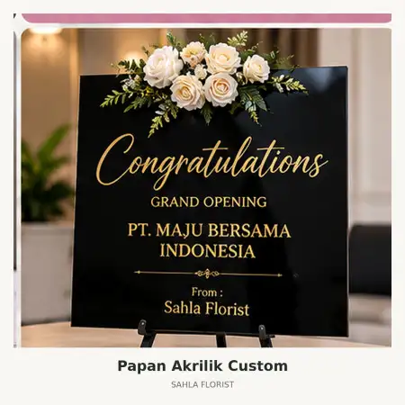 Papan Bunga Akrilik Tarogong